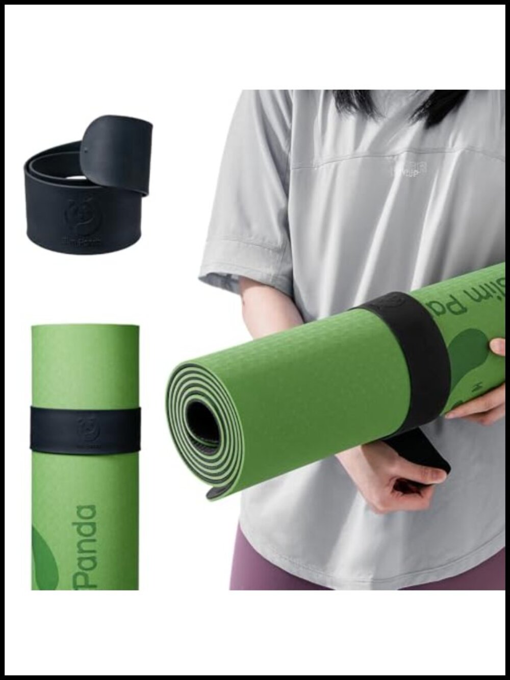 Yoga Mat Strap Slap Band Silicone Snap Closure One Snap Mat Securing